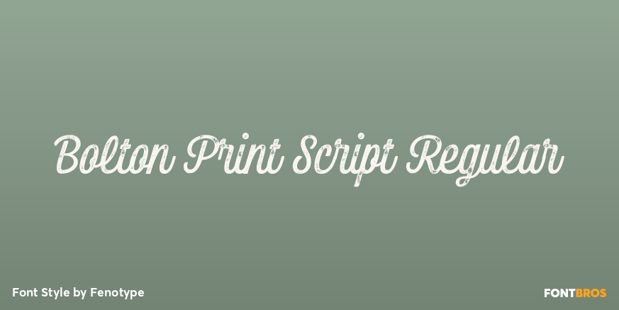 Bolton Print Script Regular Poster