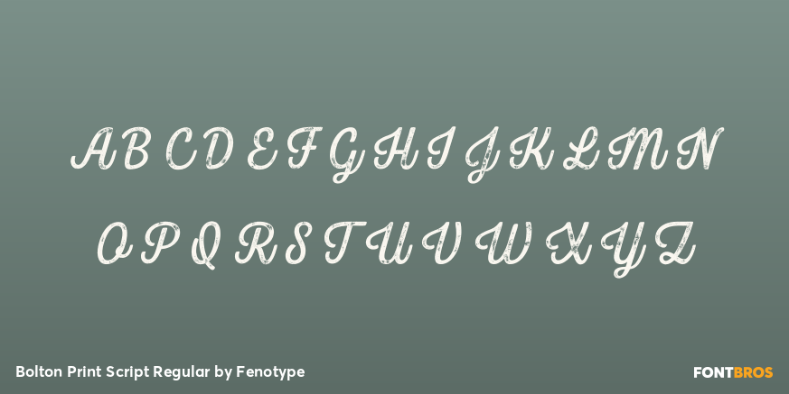 Bolton Print Script Regular Font Poster #2