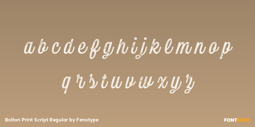 Bolton Print Script Regular Font Poster #3