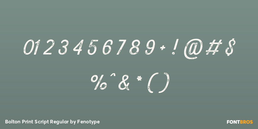 Bolton Print Script Regular Font Poster #4
