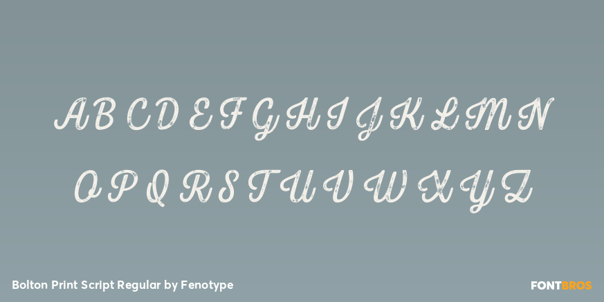 Bolton Print Script Regular Font Poster #1