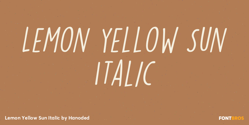 Lemon Yellow Sun Italic Font Poster #1