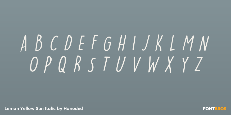 Lemon Yellow Sun Italic Font Poster #2