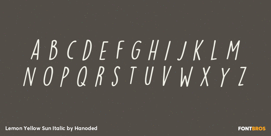 Lemon Yellow Sun Italic Font Poster #3