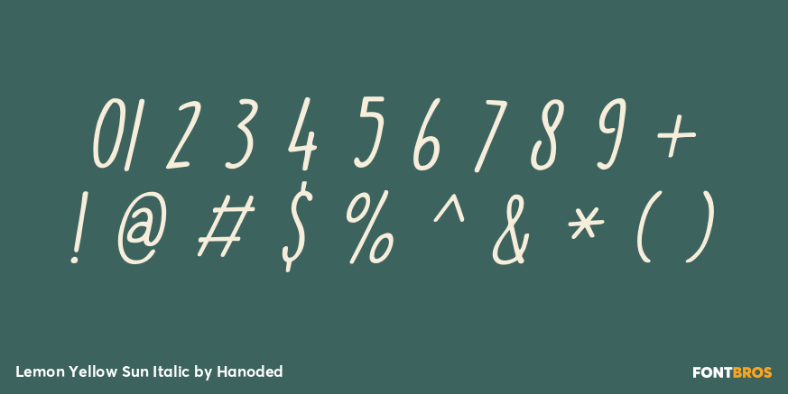 Lemon Yellow Sun Italic Font Poster #4