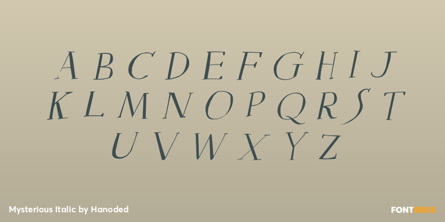 Mysterious Italic Font Poster #2