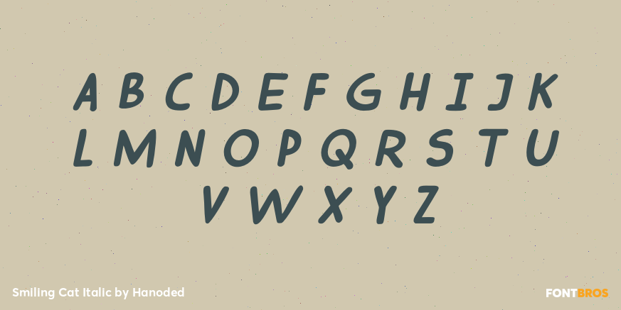 Smiling Cat Italic Font Poster #2