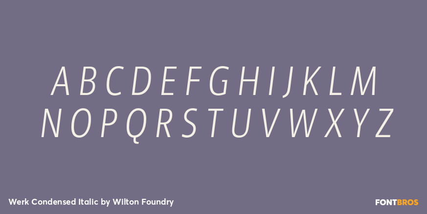 Werk Condensed Italic Font Poster #2