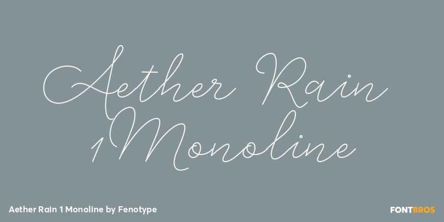 Aether Rain 1 Monoline Font Poster #1