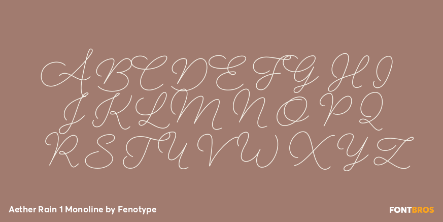 Aether Rain 1 Monoline Font Poster #2