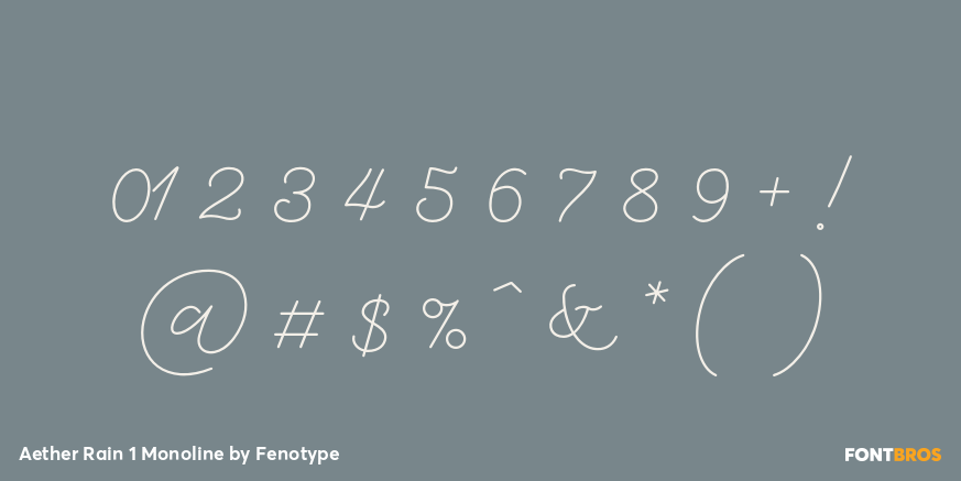 Aether Rain 1 Monoline Font Poster #4