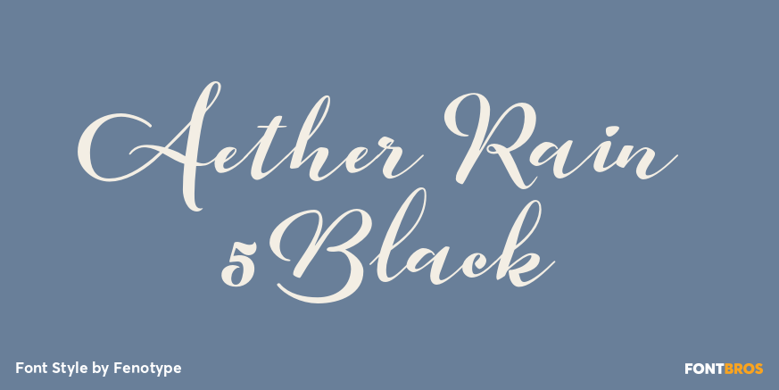 Aether Rain 5 Black Font Poster #1