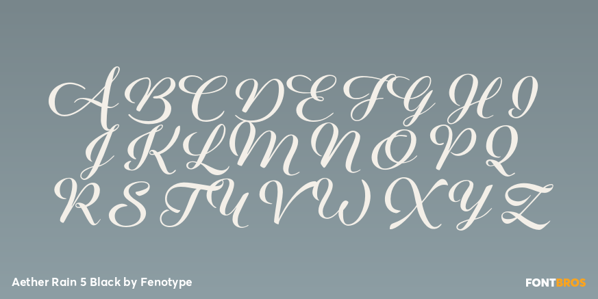 Aether Rain 5 Black Font Poster #2