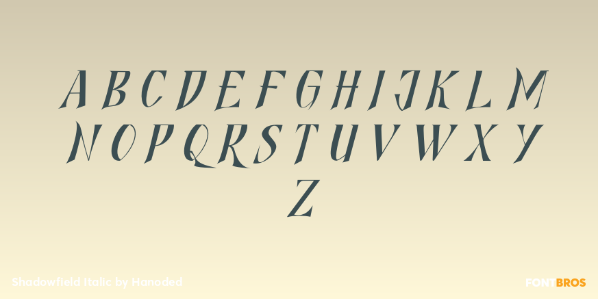 Shadowfield Italic Font Poster #1
