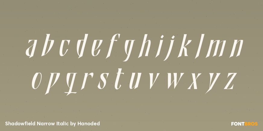 Shadowfield Narrow Italic Font Poster #1