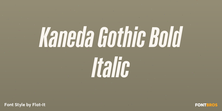 Kaneda Gothic Bold Italic Font Poster #1