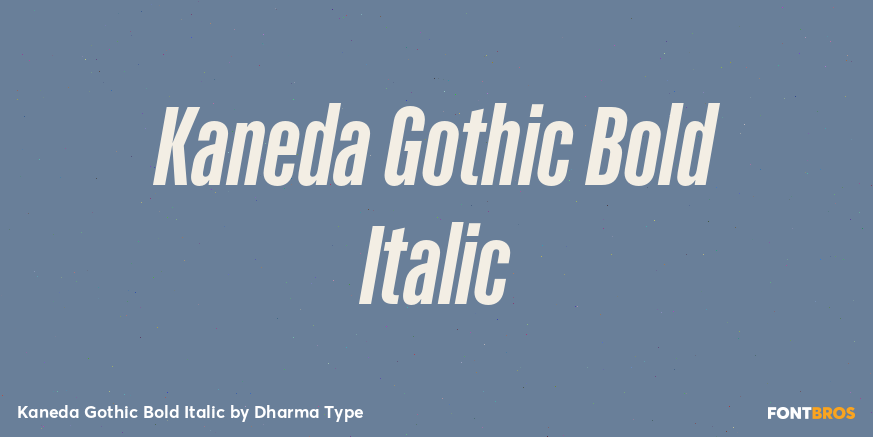 Kaneda Gothic Bold Italic Font Poster #1