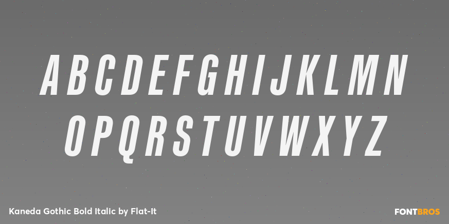 Kaneda Gothic Bold Italic Font Poster #1