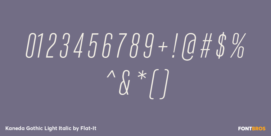 Kaneda Gothic Light Italic Font Poster #1