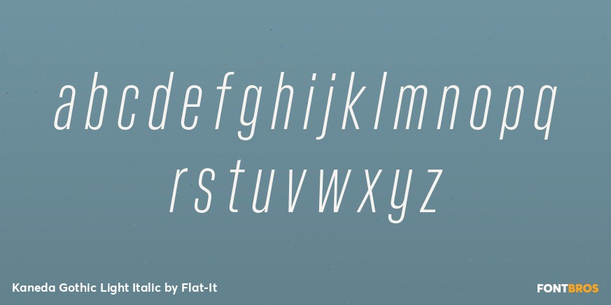 Kaneda Gothic Light Italic Font Poster #1