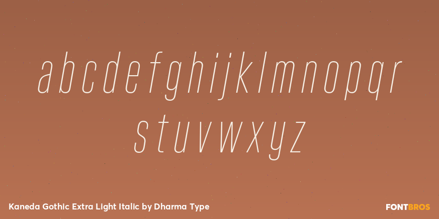 Kaneda Gothic Extra Light Italic Font Poster #3