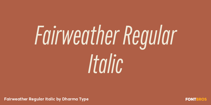 Fairweather Regular Italic Font Poster #1