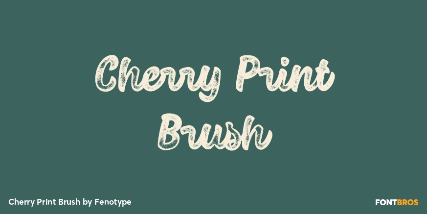 Cherry Print Brush Poster