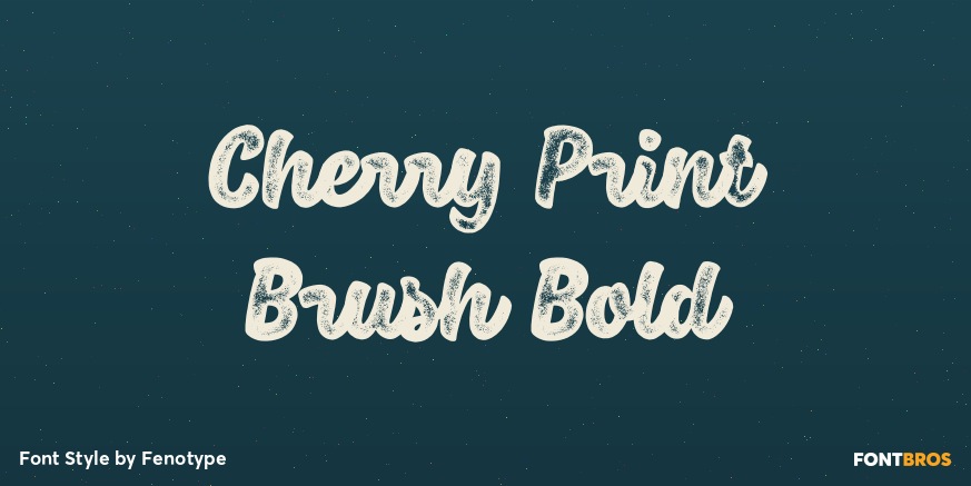 Cherry Print Brush Bold Poster