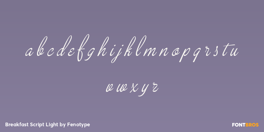 Breakfast Script Light Font Poster #3