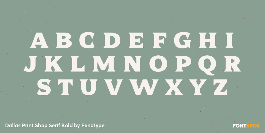 Dallas Print Shop Serif Bold Font Poster #1