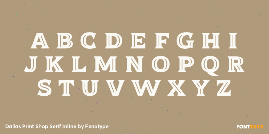 Dallas Print Shop Serif Inline Font Poster #2