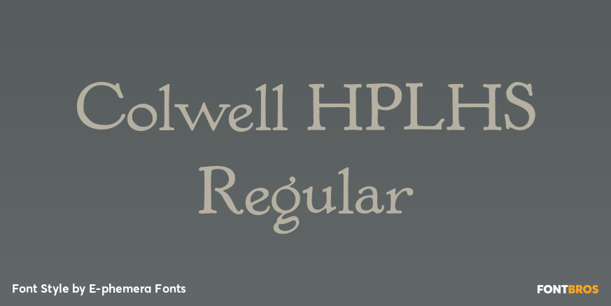 Colwell HPLHS Regular Font Poster #1