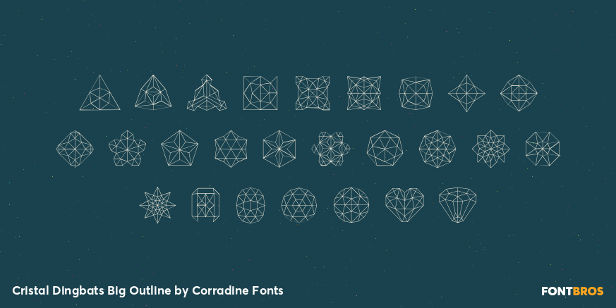 Cristal Dingbats Big Outline Font Poster #1