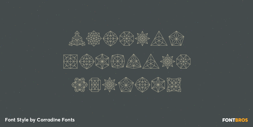 Cristal Dingbats Outline Font Poster #1