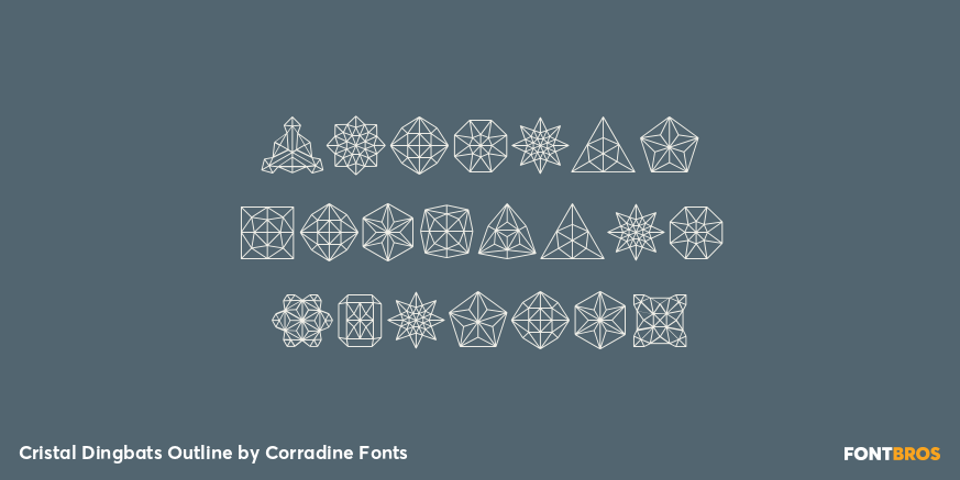 Cristal Dingbats Outline Font Poster #1
