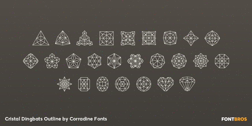 Cristal Dingbats Outline Font Poster #2
