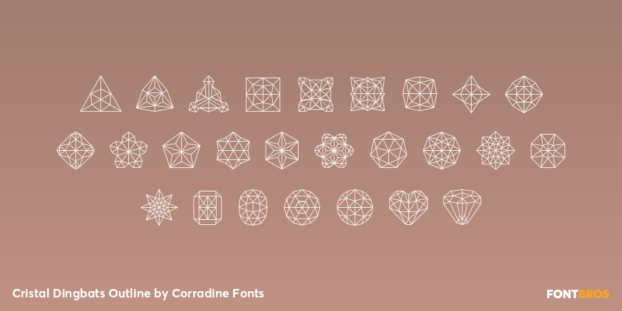 Cristal Dingbats Outline Font Poster #3