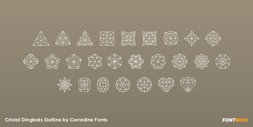 Cristal Dingbats Outline Font Poster #1