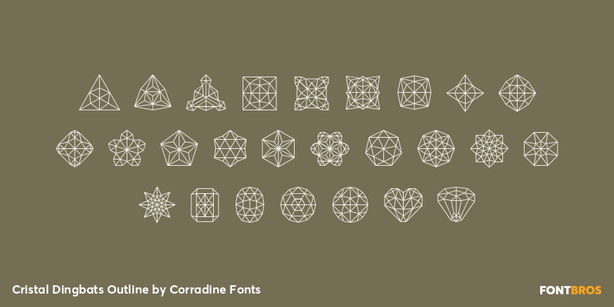 Cristal Dingbats Outline Font Poster #1