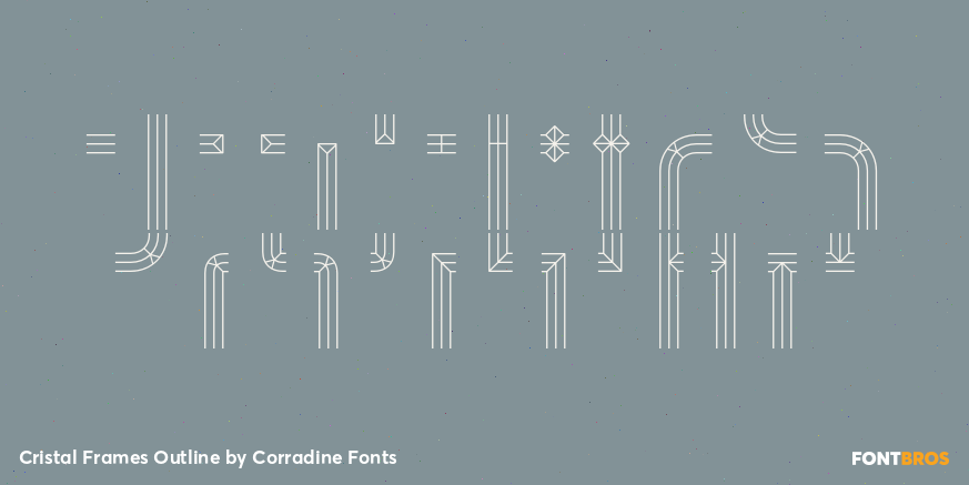 Cristal Frames Outline Font Poster #2