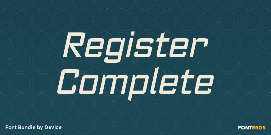 Register Complete Font Poster #1
