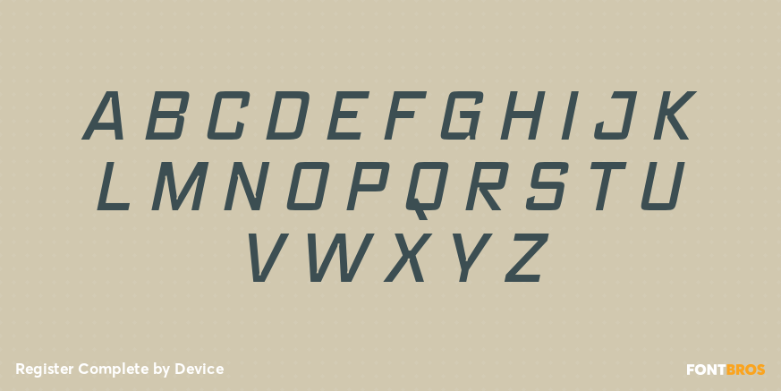 Register Complete Font Poster #2