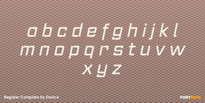 Register Complete Font Poster #3