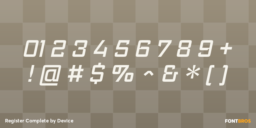 Register Complete Font Poster #4