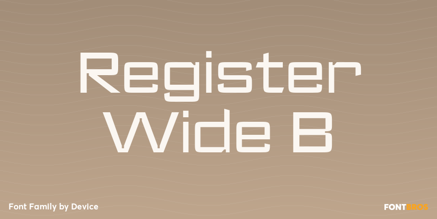 Register Wide B Font Poster #1