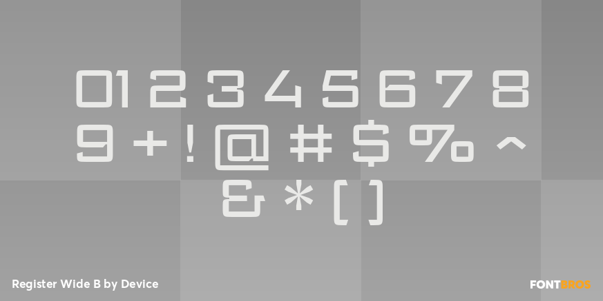 Register Wide B Font Poster #1