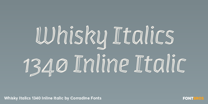 Whisky Italics 1340 Inline Italic Poster