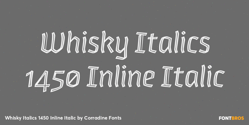 Whisky Italics 1450 Inline Italic Poster