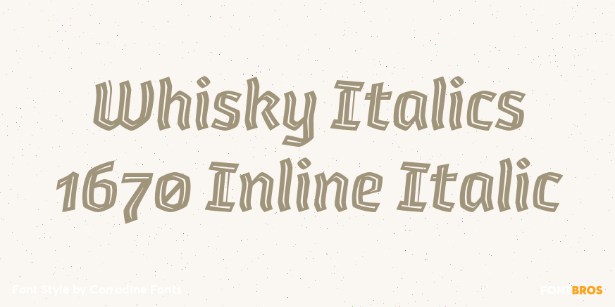 Whisky Italics 1670 Inline Italic Poster