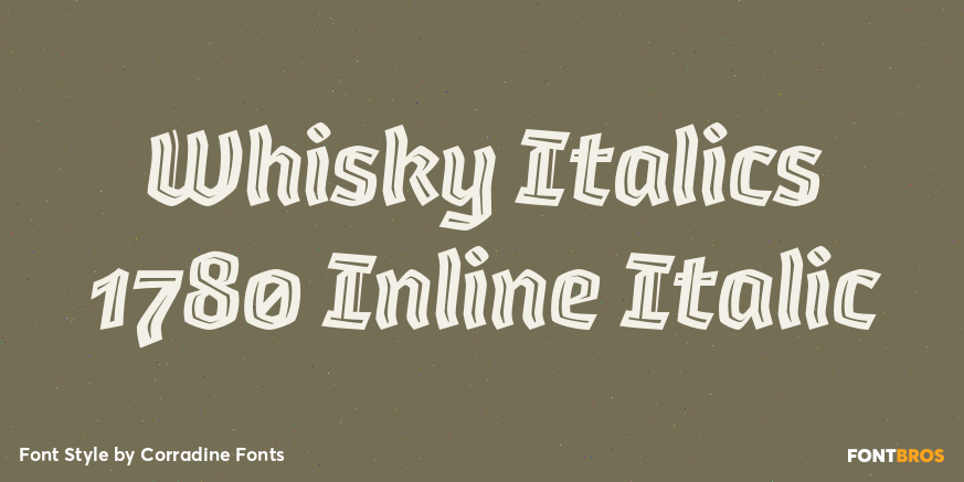 Whisky Italics 1780 Inline Italic Poster
